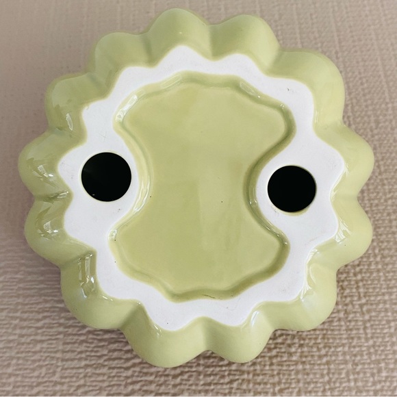Ceramic pumpkin, earth tone / pale avocado green - Picture 6 of 6